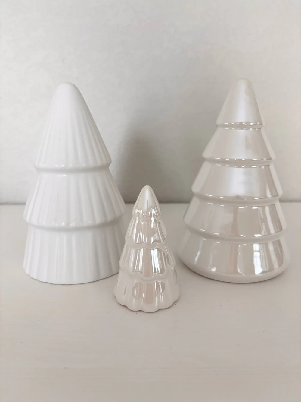 TARGET White/ Pearl Ceramic Trees (3) NWT